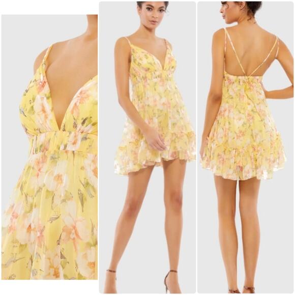 Mac Duggal Dresses & Skirts - Mac Duggal 70240 Floral Empire Waist Ruffled Mini Dress size 4 UB